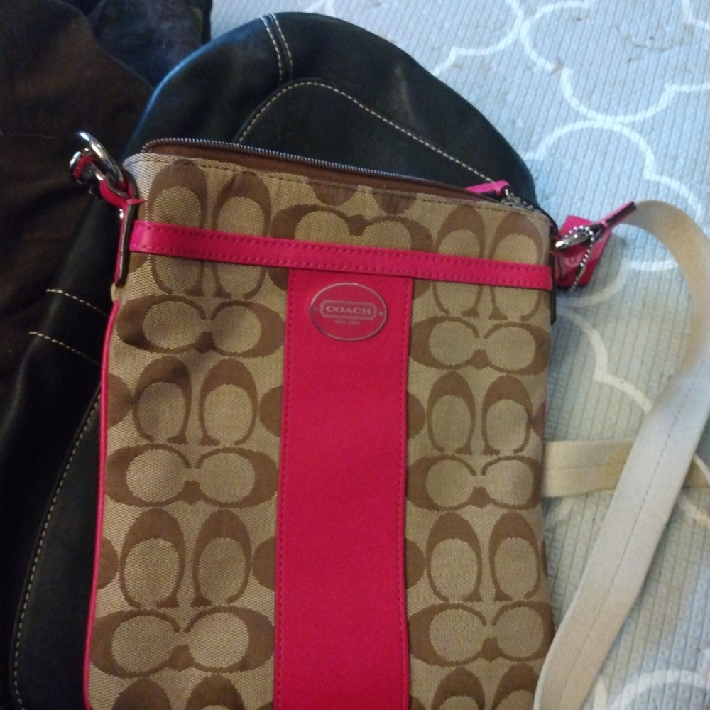 Coach Tan and Pink Crossbody Bag